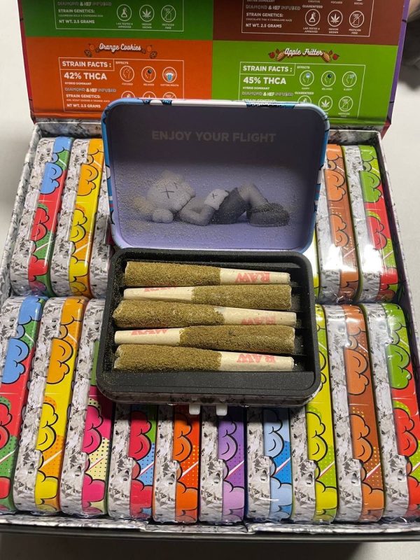 kaws kones, kaws cones, kaws pre roll, kaws kones pre rolls, kaws kones joints, kaws prerolls, kaws joints, kaws kones price, kaws jones joints, kaws kone, kaw cones, kaws cones pre rolls, kaws cones pre rolls review, kaws rolling tray, kaws weed, kief pre roll, kief covered pre rolls, kief pre rolls, kaws thc, kief infused pre roll, prerolls with kief and wax, kief infused joints, kief cones, kaws exotics, kaws near me, Kaws Cones - Kaws Pre Roll for Sale Kaws Cones pre rolls places a premium on establishing relationships with cannabis producers that are committed to high quality in their cultivation practices. Only Kaws Cones pre rolls from an organic greenhouse is used in the extraction procedure. The makers of Kaws Cones pre rolls have also promised to keep abreast of any changes to California's rules governing the administration of cannabis pre-rolls. The THC in Kaws Cones pre rolls is readily dissolved and absorbed because of the simplified technique used to separate the trichomes, which was developed by one of the co-creators, an expert in the field of extraction at the time. Kaws Pre Roll comes in 5 premium diamond & kief-infused joints in each tin, 2.5 grams total. Flavors included; Watermelon Zkittlez, Banana Kush, Guava Cake, TRIX, Orange Cookies, Grape Ape, Blue Cookies, Lemon Haze, Chocolape, and Apple Fritters.