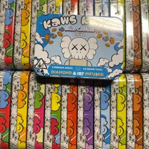 kaws kones, kaws cones, kaws pre roll, kaws kones pre rolls, kaws kones joints, kaws prerolls, kaws joints, kaws kones price, kaws jones joints, kaws kone, kaw cones, kaws cones pre rolls, kaws cones pre rolls review, kaws rolling tray, kaws weed, kief pre roll, kief covered pre rolls, kief pre rolls, kaws thc, kief infused pre roll, prerolls with kief and wax, kief infused joints, kief cones, kaws exotics, kaws near me, Kaws Cones - Kaws Pre Roll for Sale Kaws Cones pre rolls places a premium on establishing relationships with cannabis producers that are committed to high quality in their cultivation practices. Only Kaws Cones pre rolls from an organic greenhouse is used in the extraction procedure. The makers of Kaws Cones pre rolls have also promised to keep abreast of any changes to California's rules governing the administration of cannabis pre-rolls. The THC in Kaws Cones pre rolls is readily dissolved and absorbed because of the simplified technique used to separate the trichomes, which was developed by one of the co-creators, an expert in the field of extraction at the time. Kaws Pre Roll comes in 5 premium diamond & kief-infused joints in each tin, 2.5 grams total. Flavors included; Watermelon Zkittlez, Banana Kush, Guava Cake, TRIX, Orange Cookies, Grape Ape, Blue Cookies, Lemon Haze, Chocolape, and Apple Fritters.